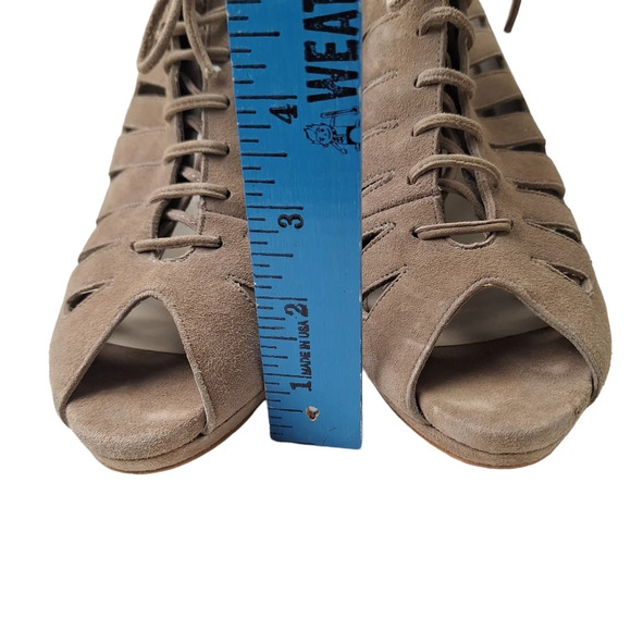 Zara Sz EU41/US10 Lace-up Cut-Out Caged Platform Sandals Heels - Picture 11 of 15